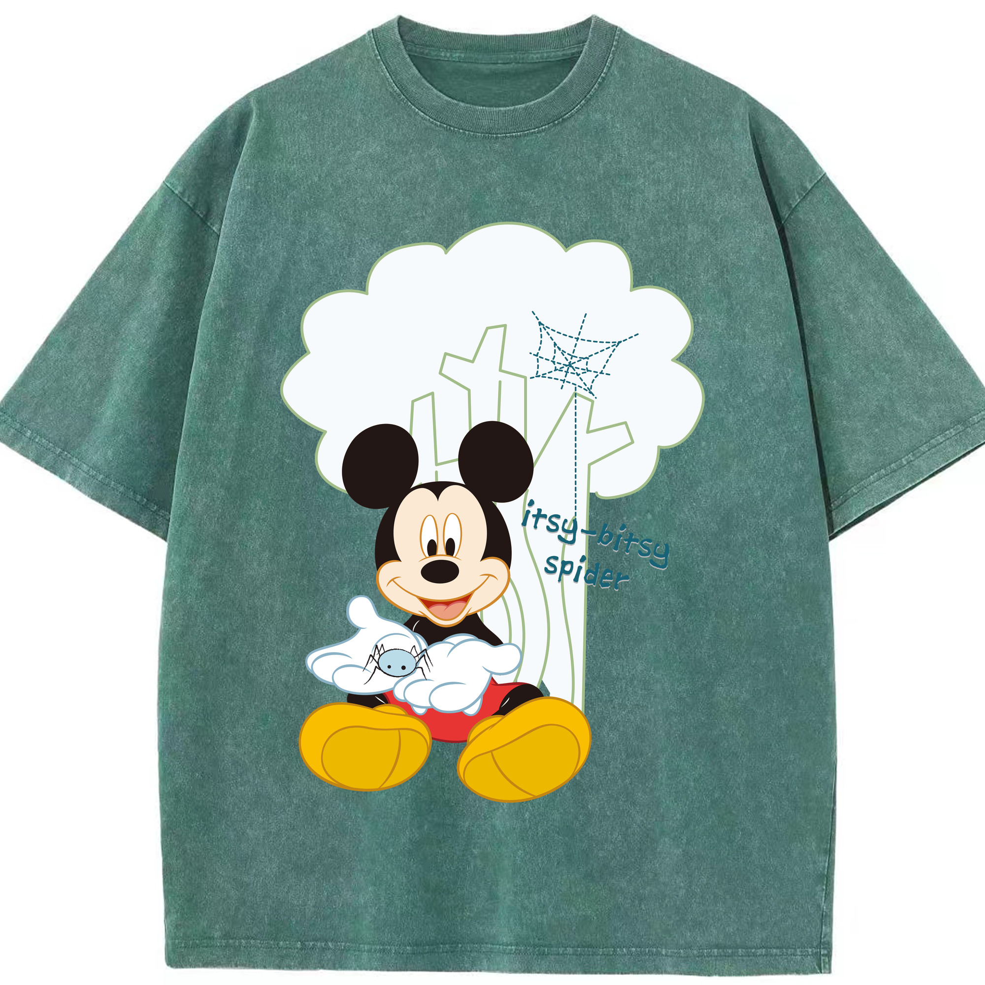 （画像用） ミッキーマウス Mickey Mouse 綿100% ヴィンテージ風 半袖Tシャツ（フロントプリント）